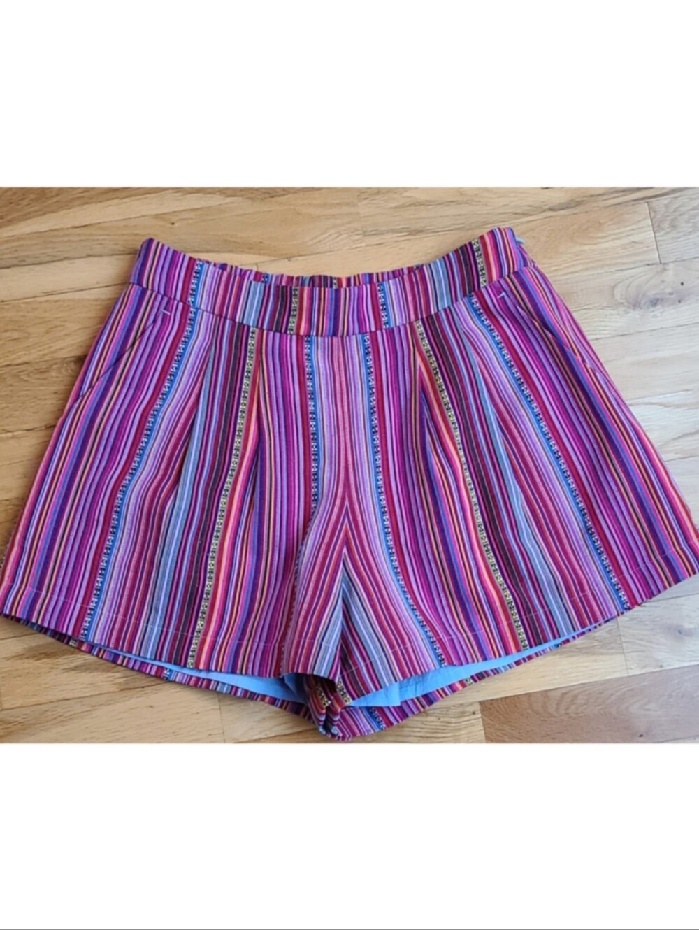 Crosby by Mollie Burch Striped Shorts Resortwear Sz Small Dopamine Coastal